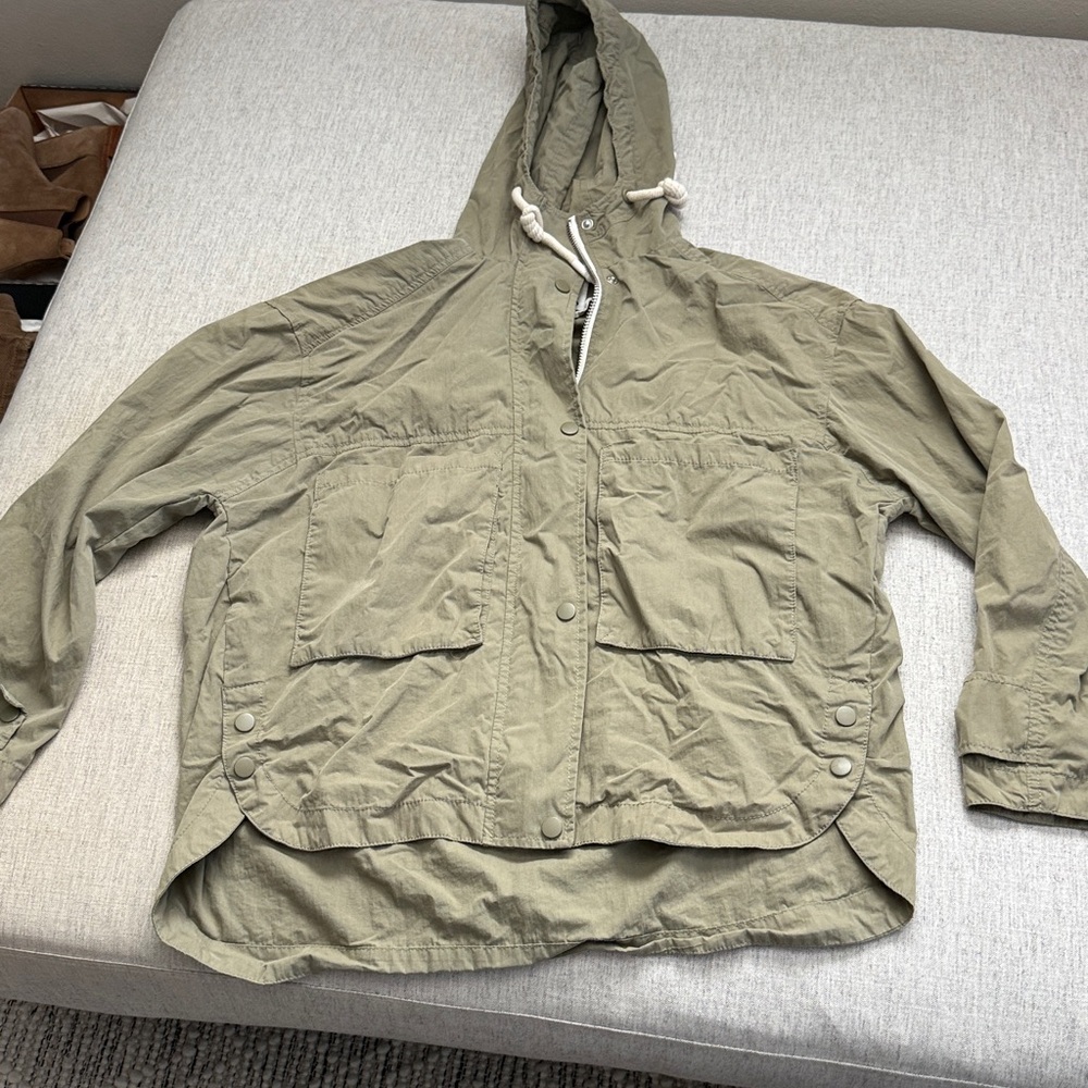 Zara Sage Green Zip-Up Jacket Oversized